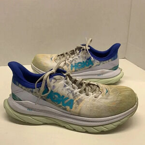 Hoka One One Mach 4 Running Sneakers Shoes Blue White Women's Size 10.5 D